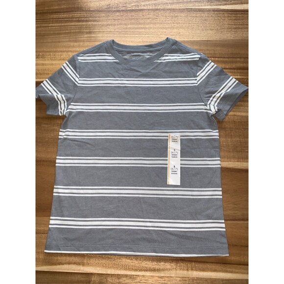 Cat & Jack Other - Cat & Jack Boys Gray/White Striped Casual T-Shirt Size Small 6-7